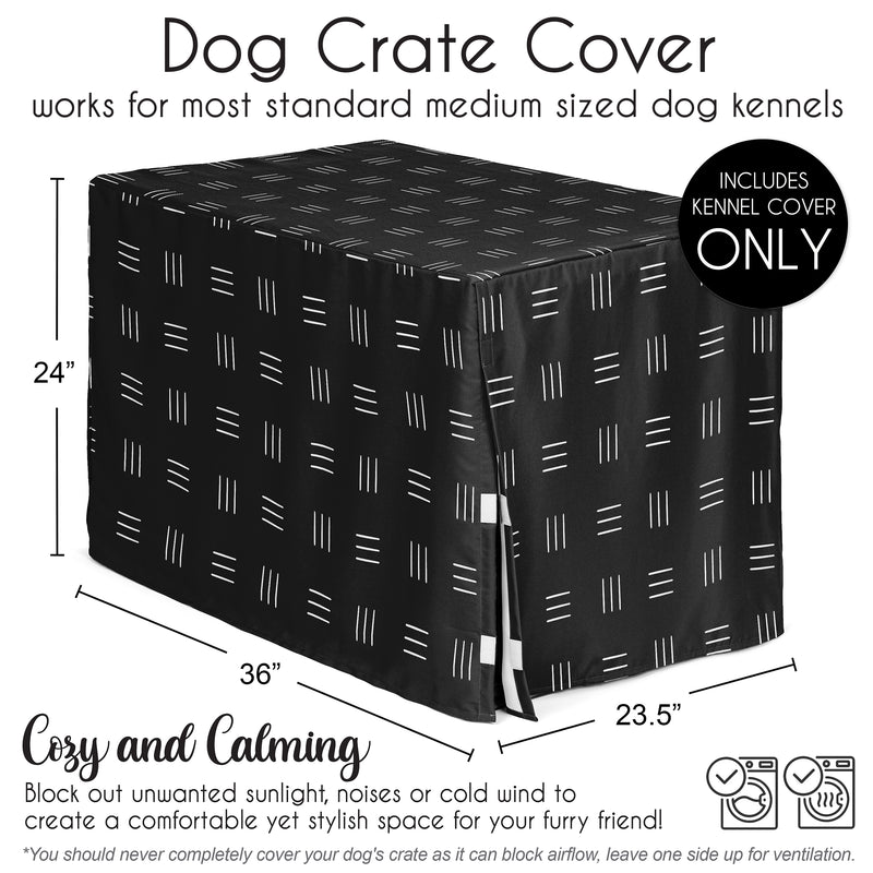 Boho Hatch Black and White Collection Dog Crate Kennel Cover 36in.