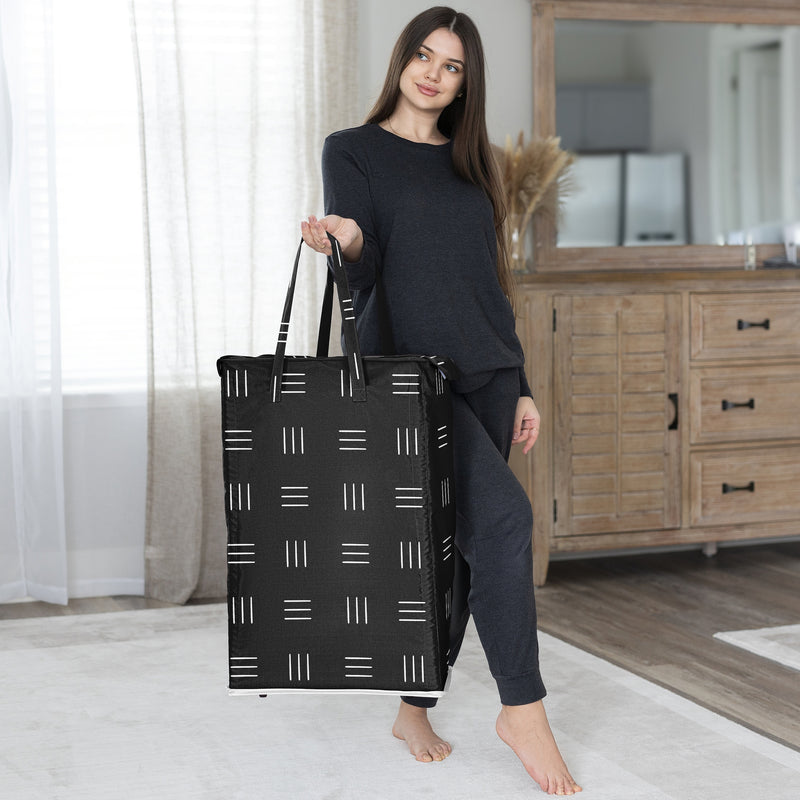 Boho Hatch Black and White Collection Laundry Hamper with Handles