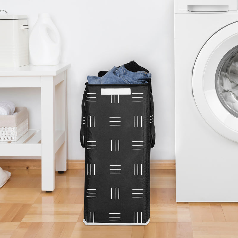 Boho Hatch Black and White Collection Laundry Hamper with Handles