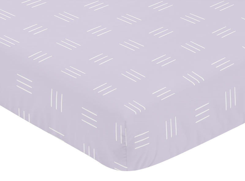 Boho Hatch Lavender Purple and White Crib Sheet