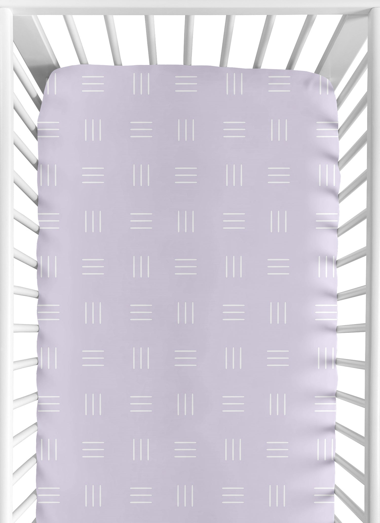 Boho Hatch Lavender Purple and White Crib Sheet
