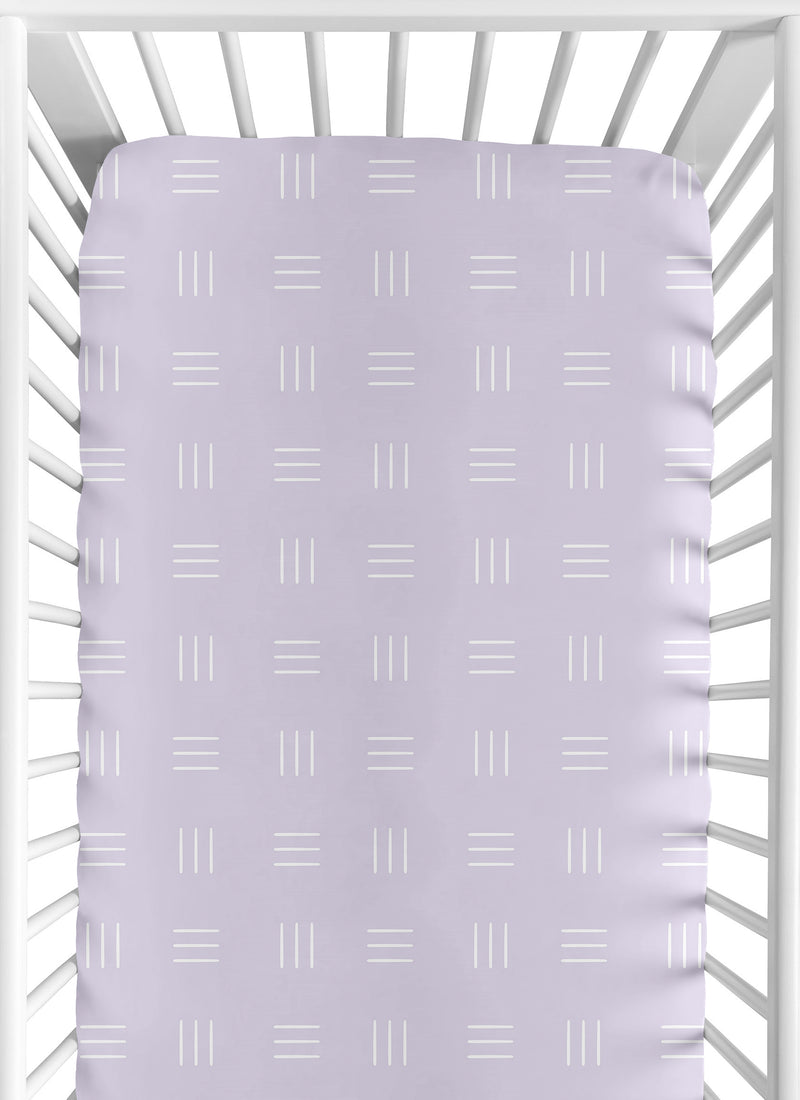 Boho Hatch Lavender Purple and White Crib Sheet