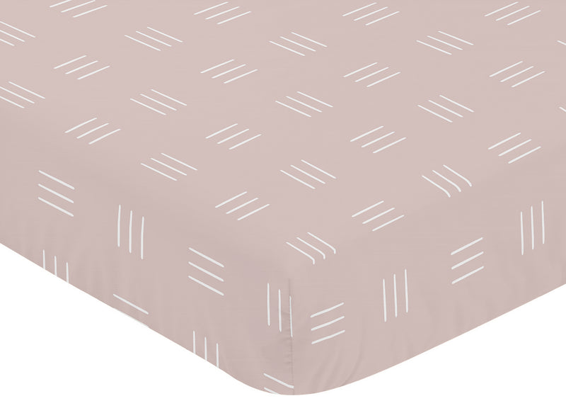 Boho Hatch Mauve and White Crib Sheet