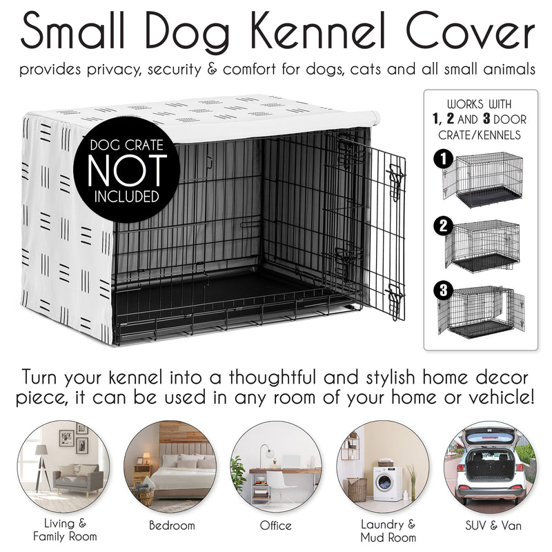 Boho Hatch White and Black Dog Crate Kennel Cover 24in.