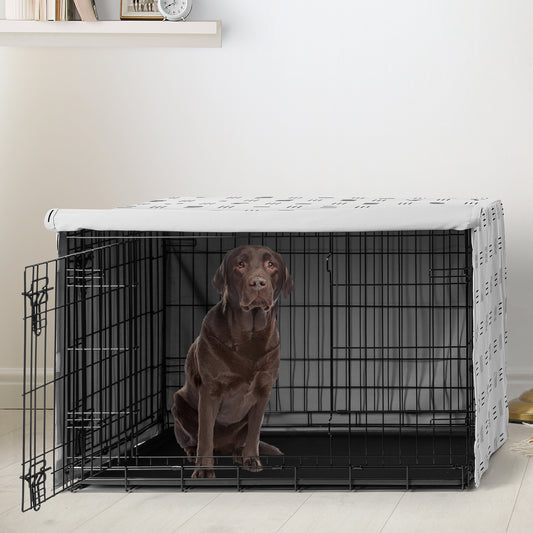 Boho Hatch White and Black Dog Crate Kennel Cover 42in.