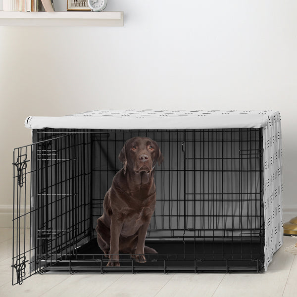 Boho Hatch White and Black Dog Crate Kennel Cover 42in. alternate view