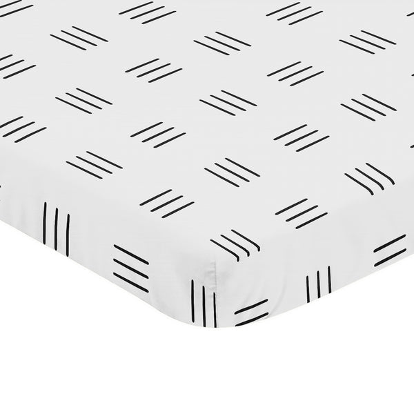 Boho Hatch White and Black Mini Crib Sheet alternate view