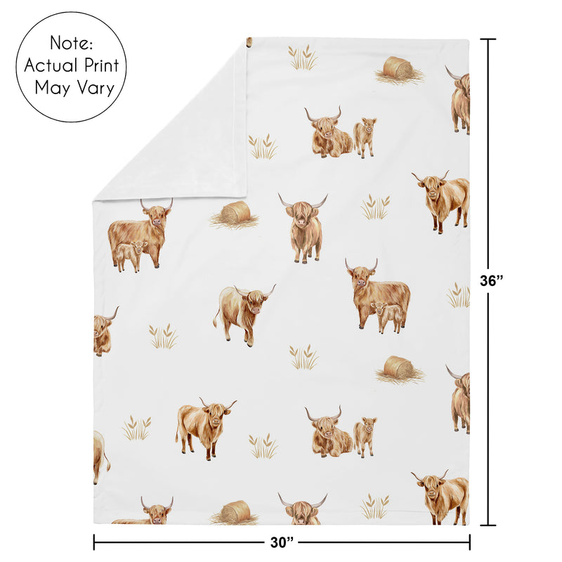 Boho Highland Cow Collection Baby Blanket