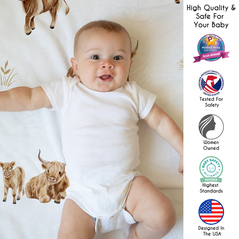 Boho Highland Cow Collection Playmat