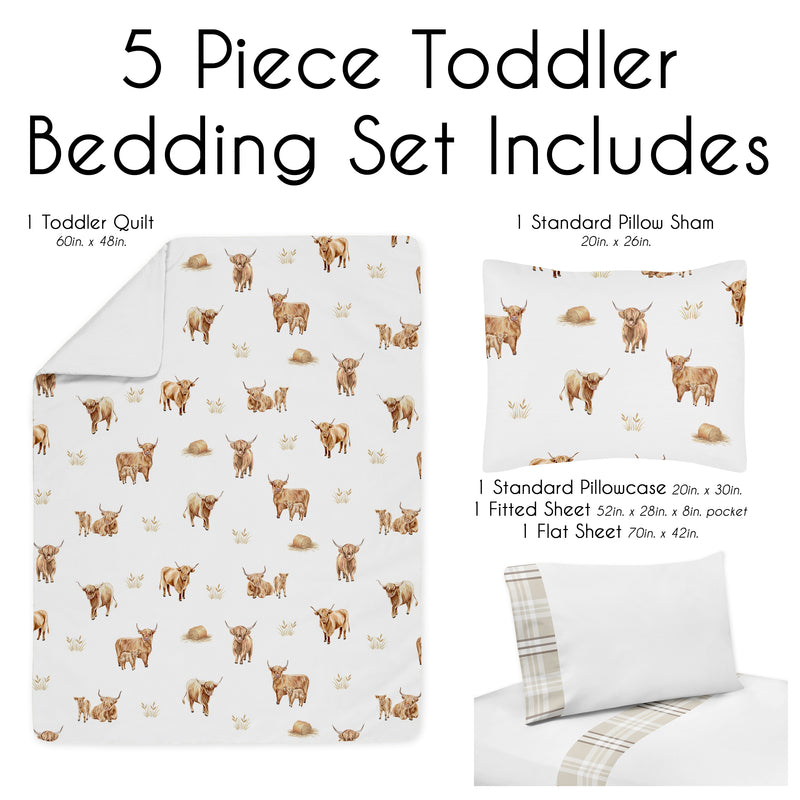 Boho Highland Cow Collection Toddler Bedding