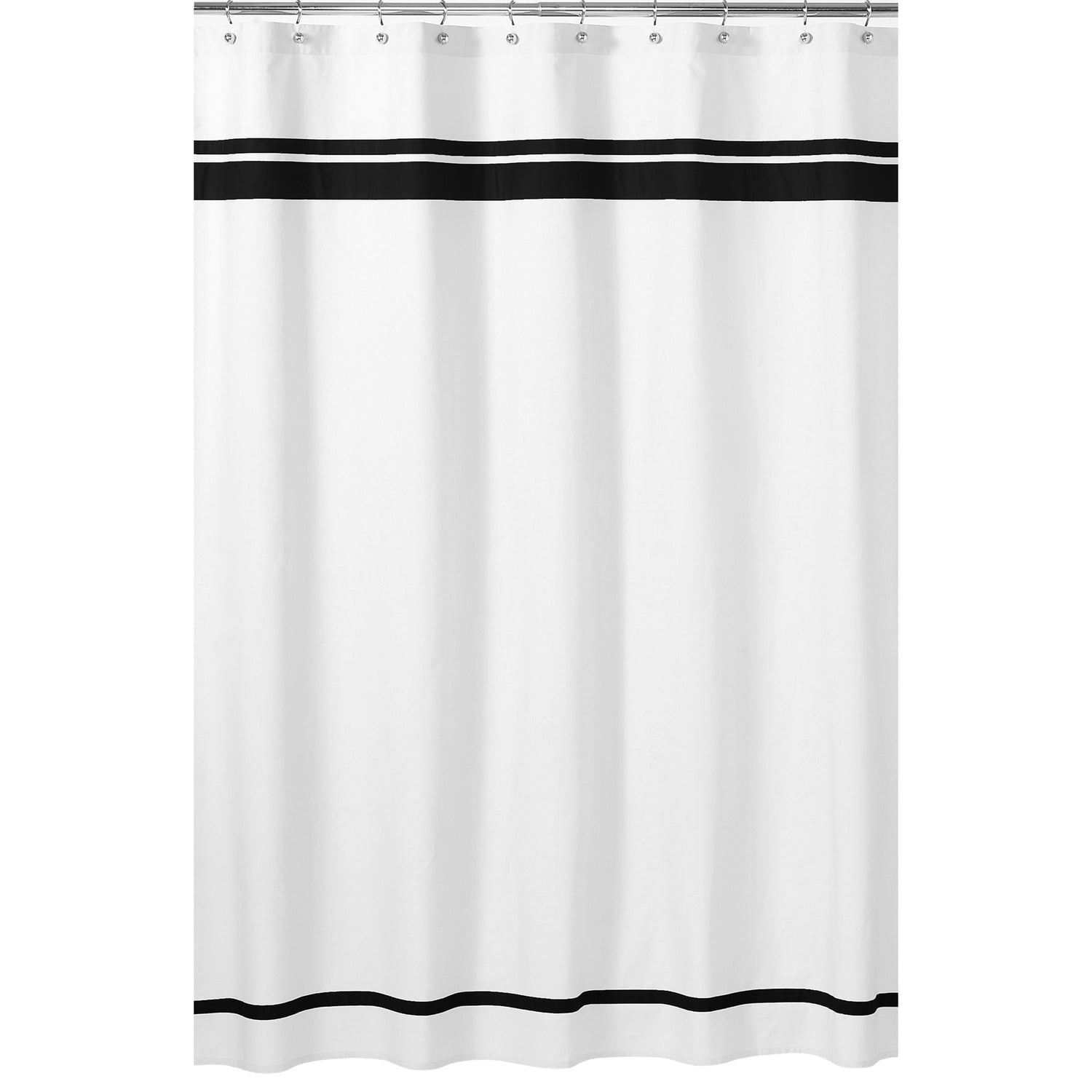Hotel White And Black Shower Curtain