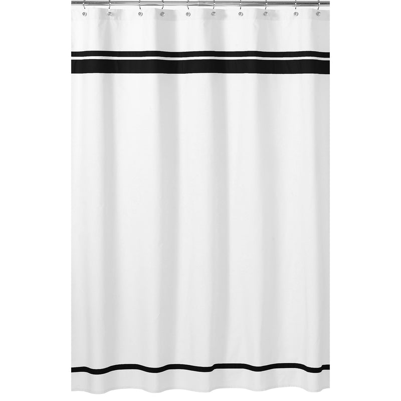 Hotel White And Black Shower Curtain