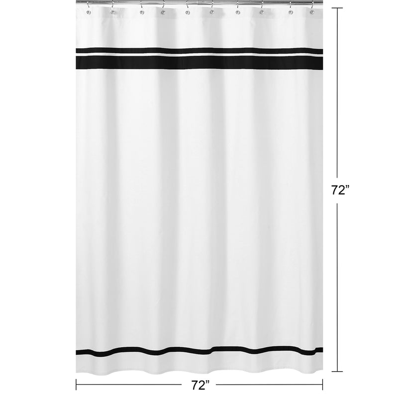Hotel White And Black Shower Curtain