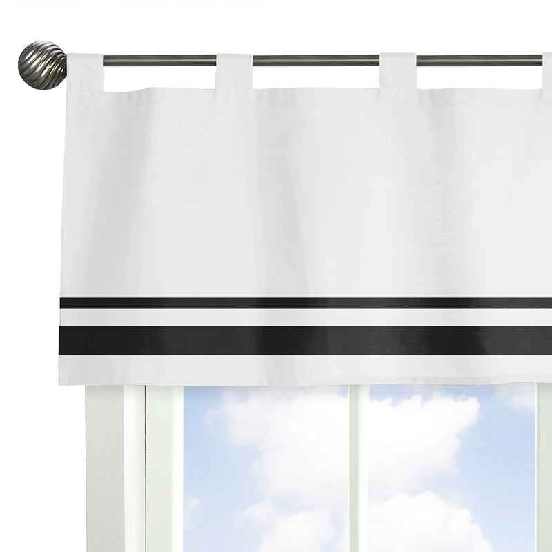 Hotel White and Black Collection Window Valance