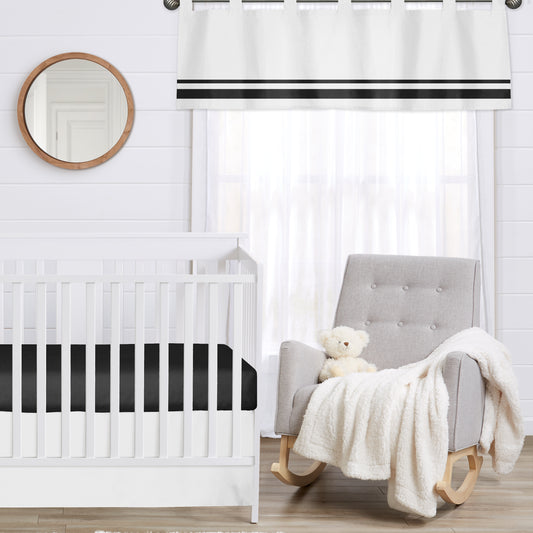 Hotel White and Black Collection Window Valance