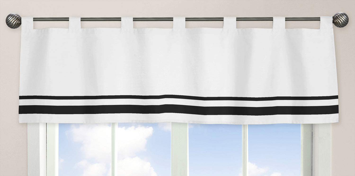Hotel White and Black Collection Window Valance