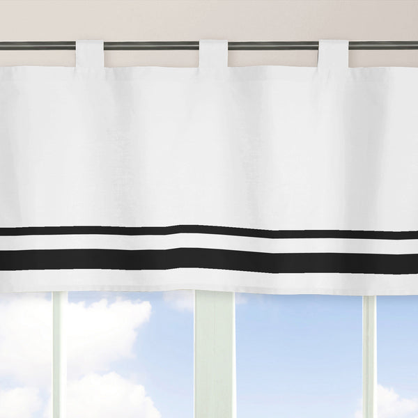 Hotel White and Black Collection Window Valance