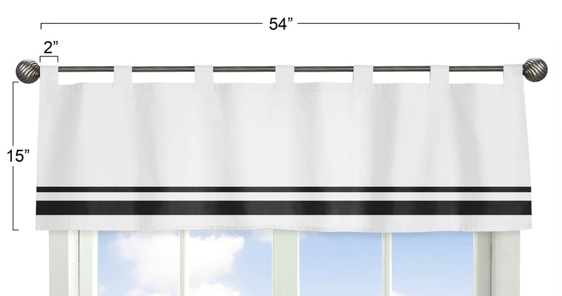 Hotel White and Black Collection Window Valance
