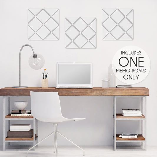 Hotel White and Gray Collection Fabric Memo Board