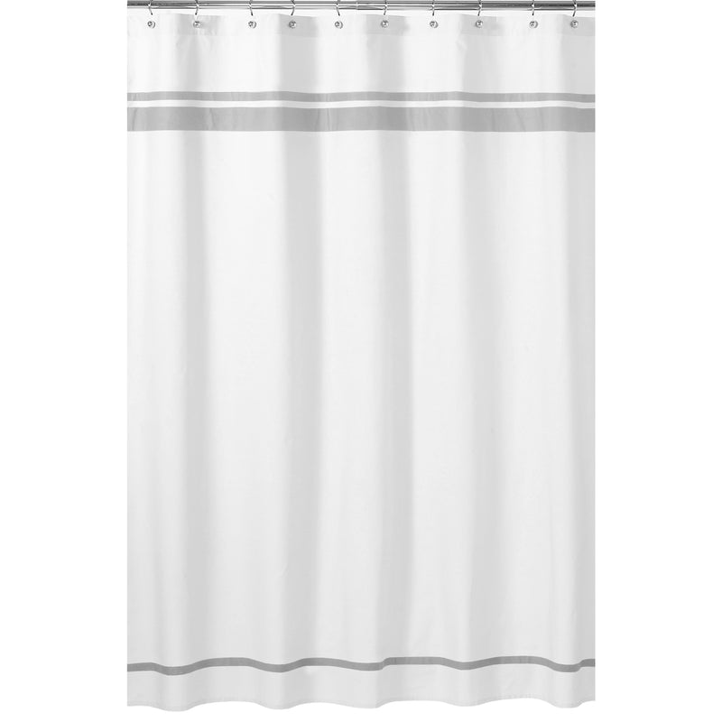 Hotel White And Gray Shower Curtain