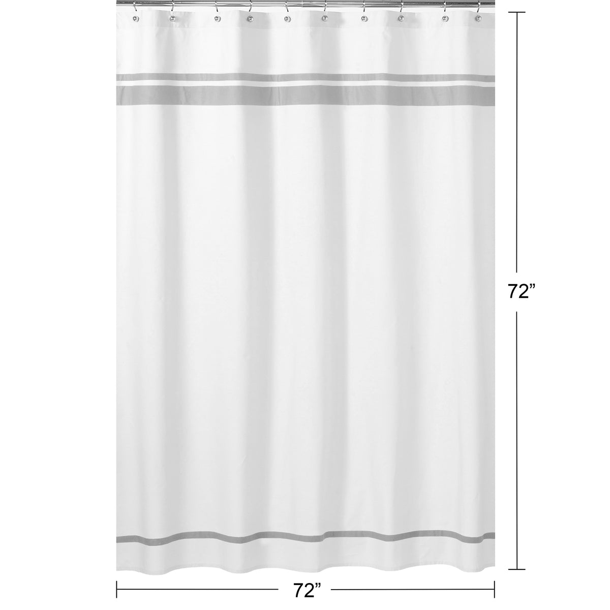 Hotel White And Gray Shower Curtain