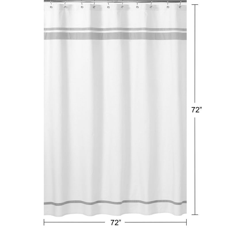 Hotel White And Gray Shower Curtain