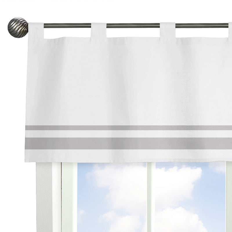Hotel White and Gray Collection Window Valance