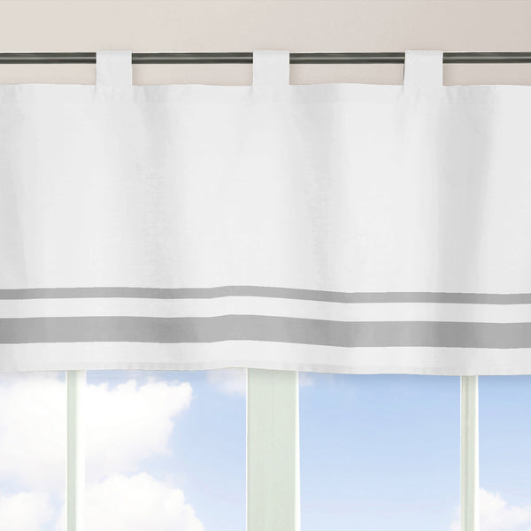 Hotel White and Gray Collection Window Valance