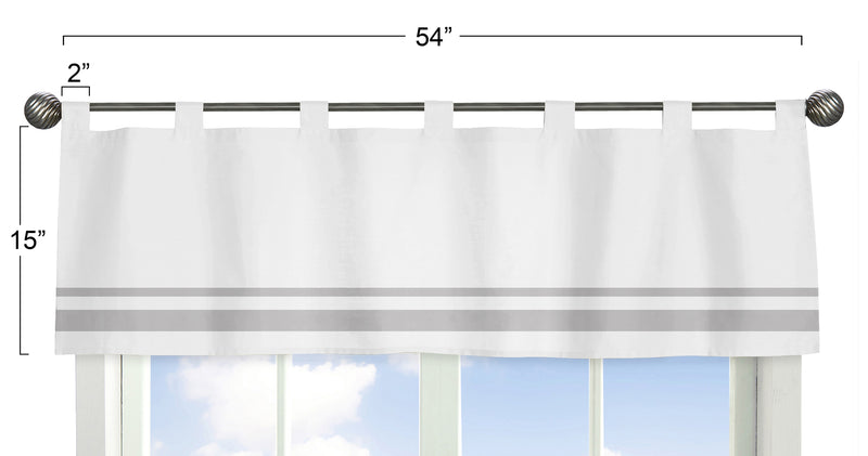 Hotel White and Gray Collection Window Valance