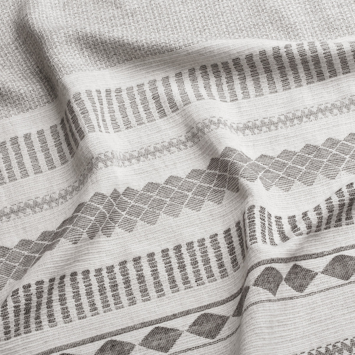Grey Boho Tribal Jacquard Collection Horizontal Stripes Full Length Body Pillow Cover