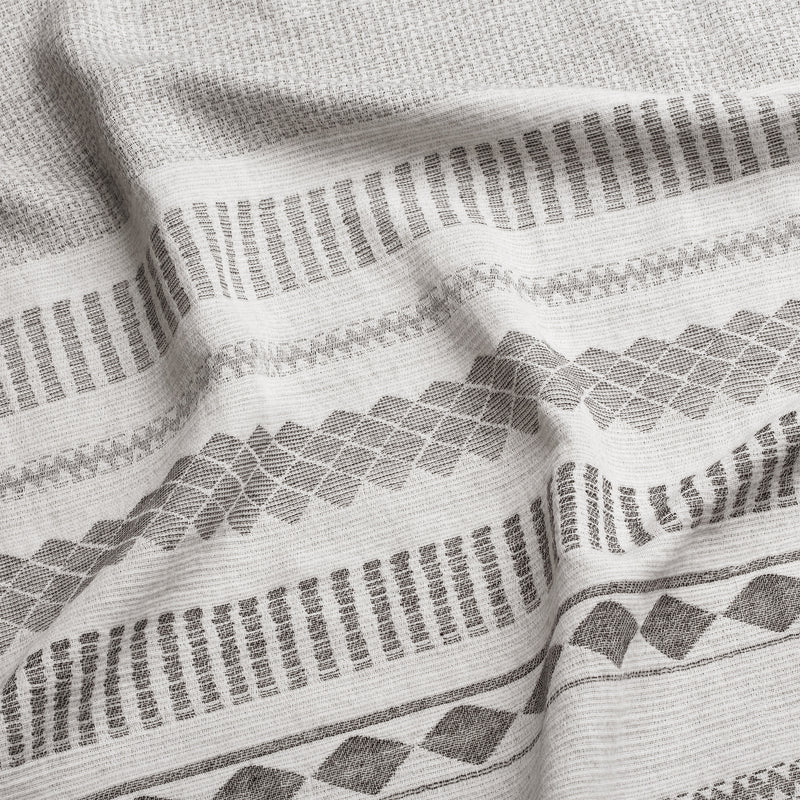 Grey Boho Tribal Jacquard Collection Horizontal Stripes Full Length Body Pillow Cover
