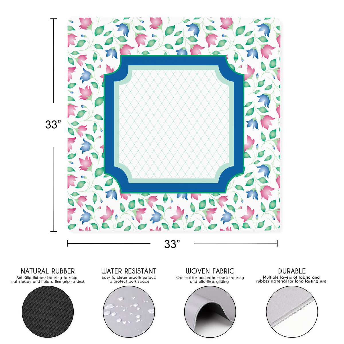 Mint Green Jester Collection Mahjong Mat for Table - Shipped Rolled