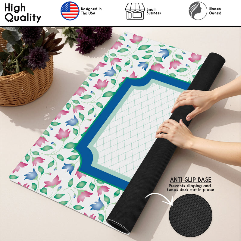 Mint Green Jester Collection Mahjong Mat for Table - Shipped Rolled