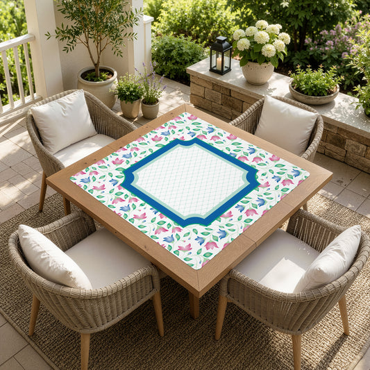 Mint Green Jester Collection Mahjong Mat for Table - Shipped Rolled