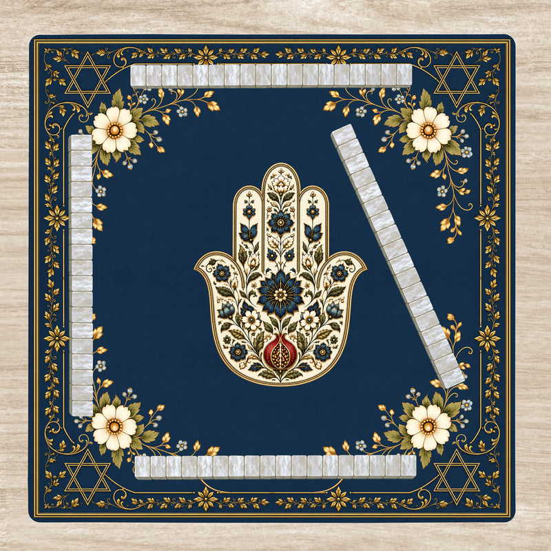 Judaica Pearl Collection Mahjong Mat for Table - Shipped Rolled