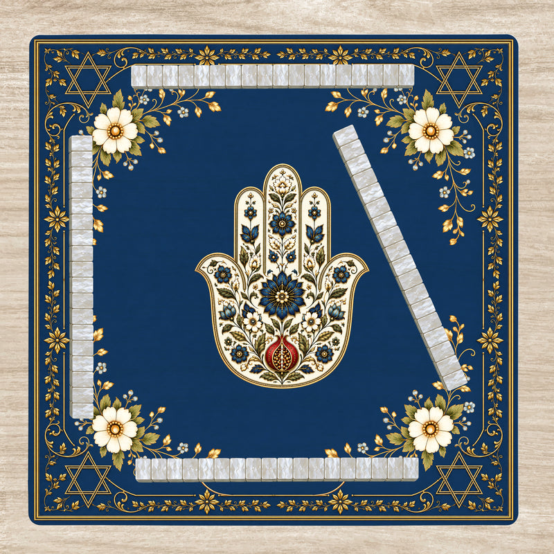 Judaica Pearl Collection Mahjong Mat for Table - Shipped Rolled