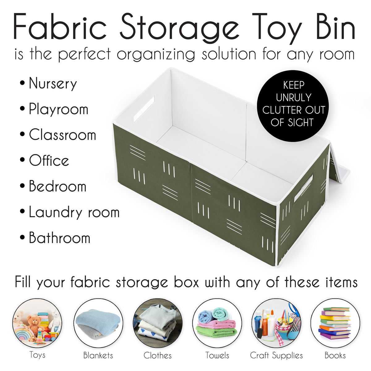 Jungle Collection Hatch Print Fabric Toy Bin Storage