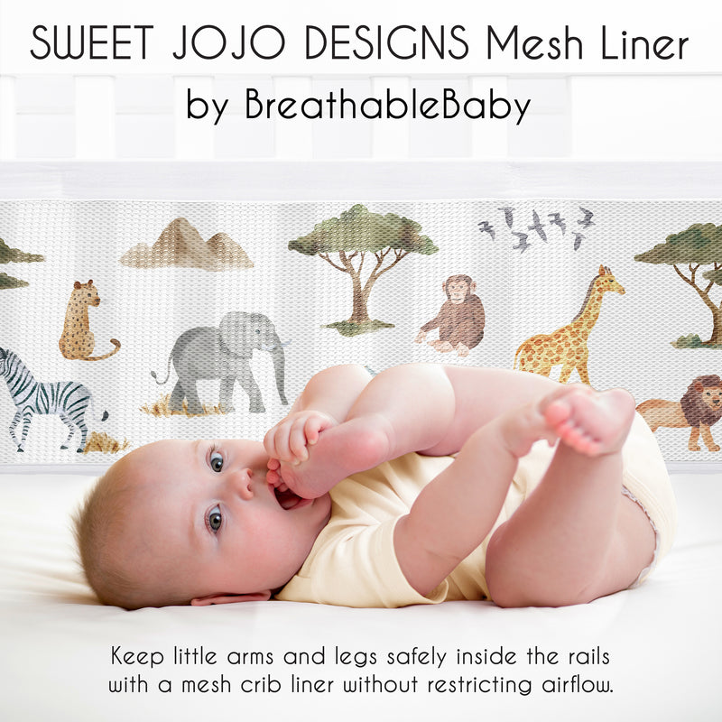 Jungle Collection Sweet Jojo Designs + BreathableBaby Breathable Mesh Crib Liner