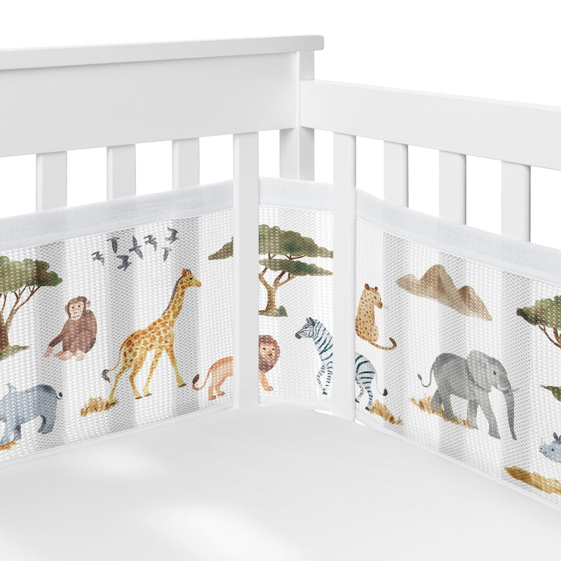 Jungle Collection Sweet Jojo Designs + BreathableBaby Breathable Mesh Crib Liner