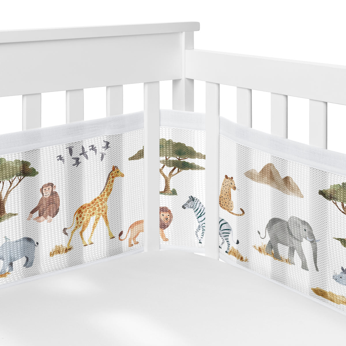 Jungle Collection Sweet Jojo Designs 6 Piece Crib Bedding + BreathableBaby Breathable Mesh Liner