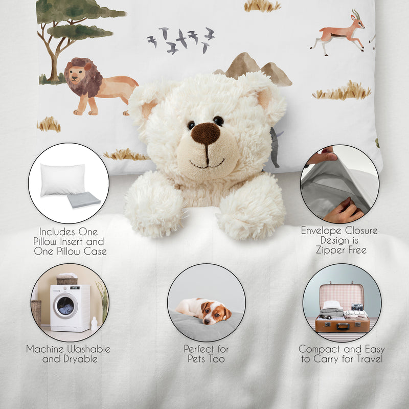 Jungle Collection Mini Pillow with Pillowcase