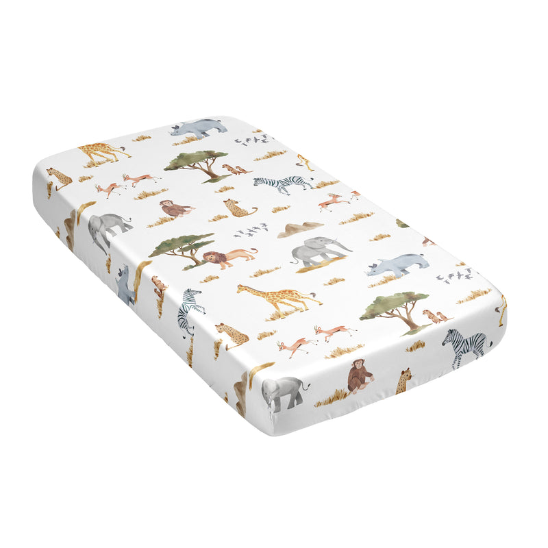 Jungle Collection Satin Fitted Crib Sheet