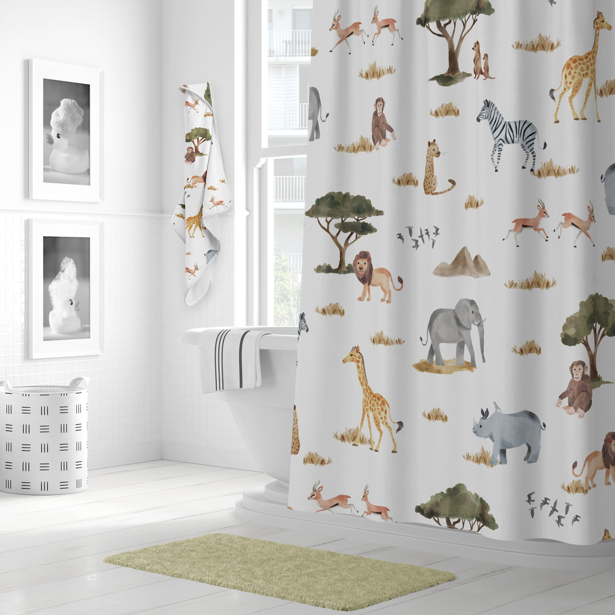 Jungle Collection Hooded Baby Towels - Toddler Bath Towel