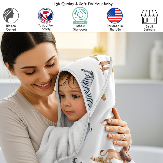 Jungle Collection Hooded Baby Towels - Toddler Bath Towel