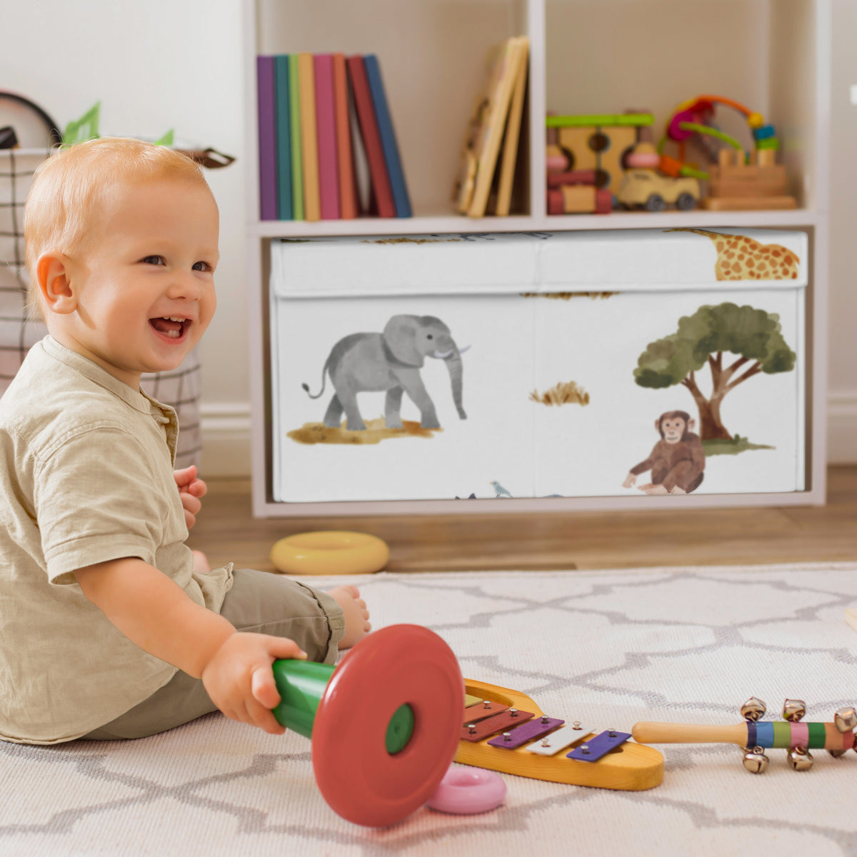 Jungle Collection Fabric Toy Bin Storage