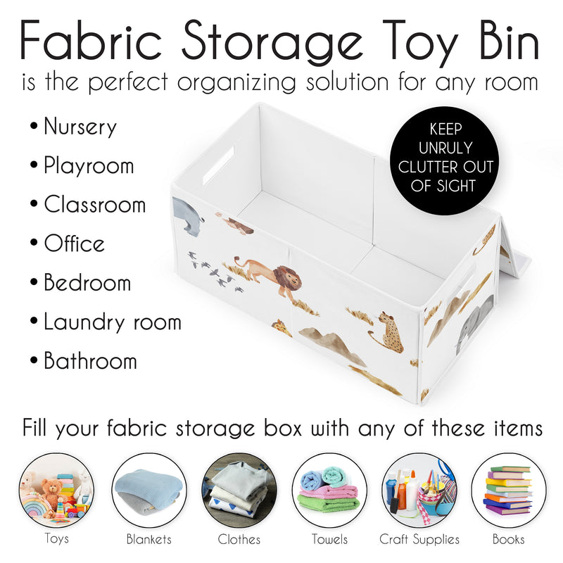 Jungle Collection Fabric Toy Bin Storage