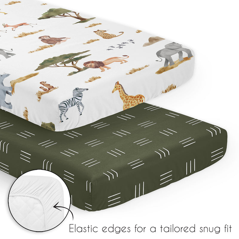 Jungle Collection 3 Piece Mini Crib Bedding Set
