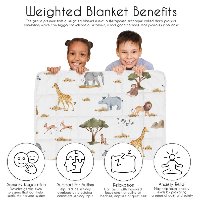 Jungle Collection Toddler 5lbs Weighted Blanket for Kids