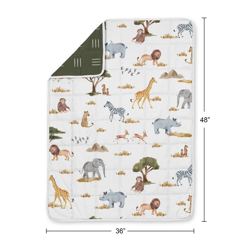 Jungle Collection Toddler 5lbs Weighted Blanket for Kids