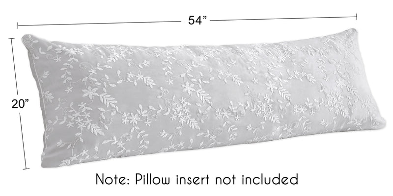 Lace Grey Collection Full Length Body Pillow Cover
